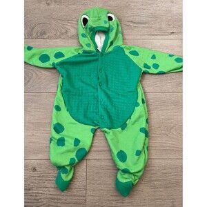 Vintage Babygro Baby Turtle Halloween Costume 6-9 Months Green Hooded Footed